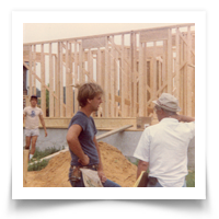 A young Brian Lessard hard at work and eager to learn on the job site. 